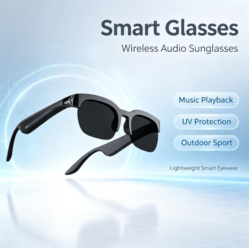 Audio Music Video - 2026 Smarte Audio-Sonnenbrille mit Bluetooth-Anruffunktion, Open-Ear-Musikwiedergabe,
