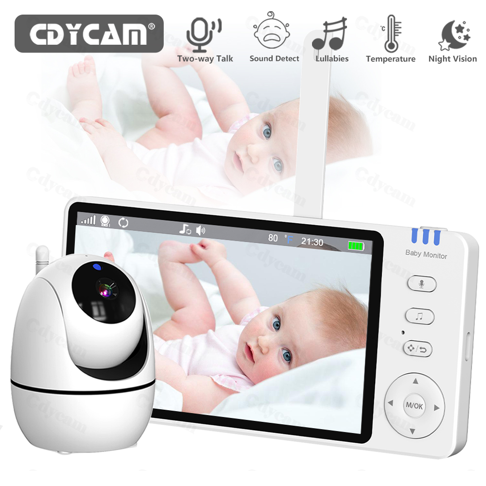Audio Music Video - Video-Babyphone mit Kamera und Audio, 5-Zoll-Display,