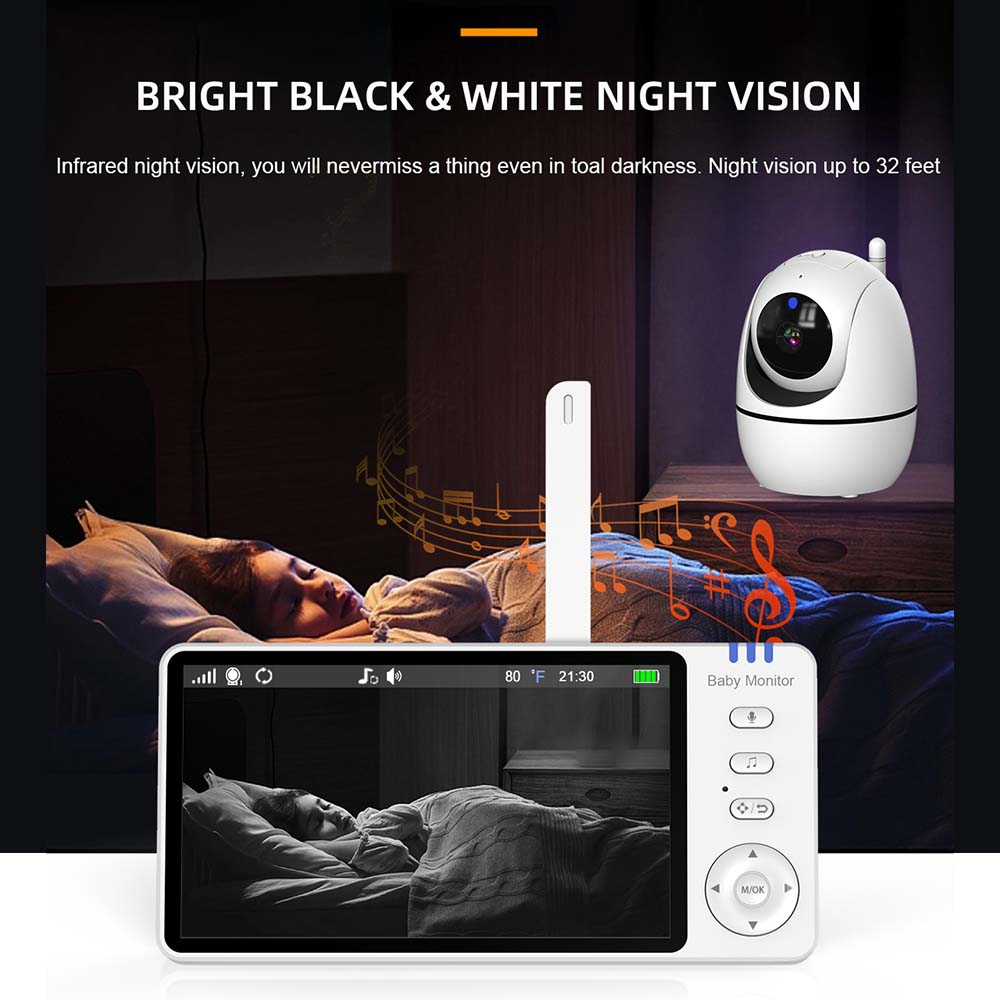 5-Zoll-Video-Babyphone, drahtl – Audio Music Video Bewertung und Preis