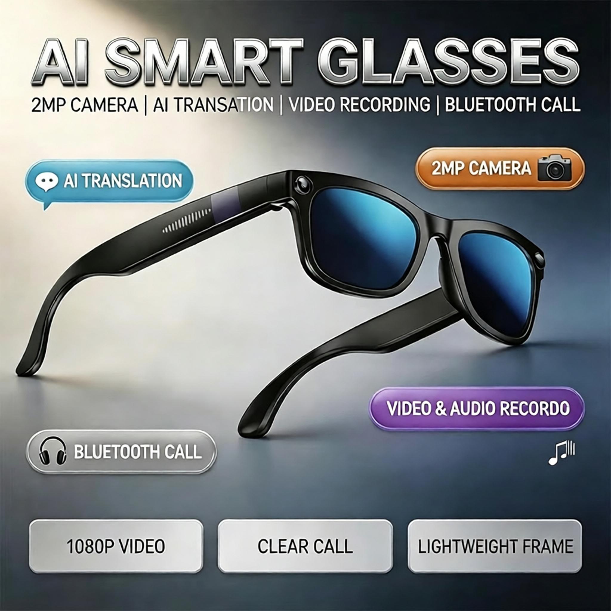 Neue KI-Bluetooth-Smart-Brille – Audio Music Video Bewertung und Preis